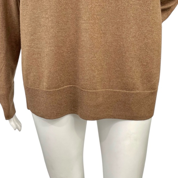 NAADAM Brown Silk Cashmere Turtleneck Tunic Sweater Size XS NWOT - Picture 10 of 16